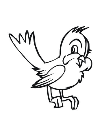 Cute Cartoon Bluebird Coloring Page